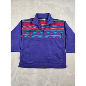 Vintage North West Blue Fleece 1/4 Zip Men S Oversized Purple Aztec Southwestern